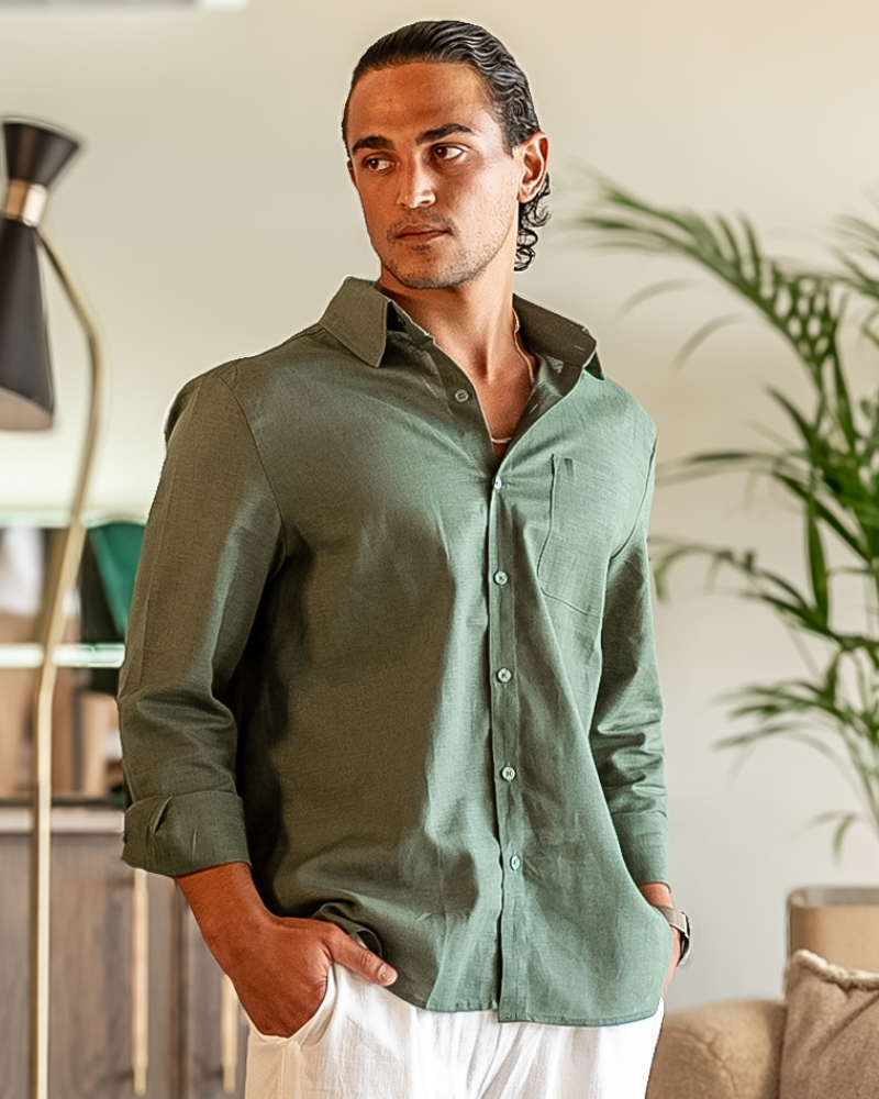 Chemise en lin légère et décontractée
