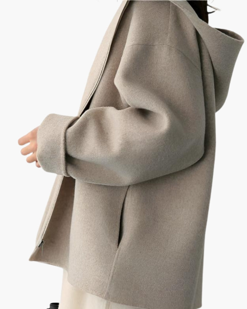 Manteau en laine zippé élégant et confortable