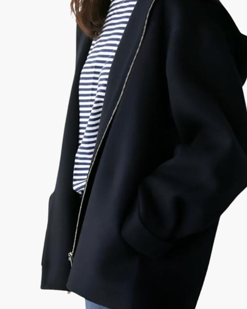 Manteau en laine zippé élégant et confortable
