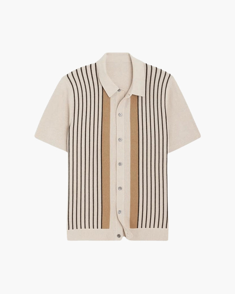Polo tricot élégant à rayures intemporelles