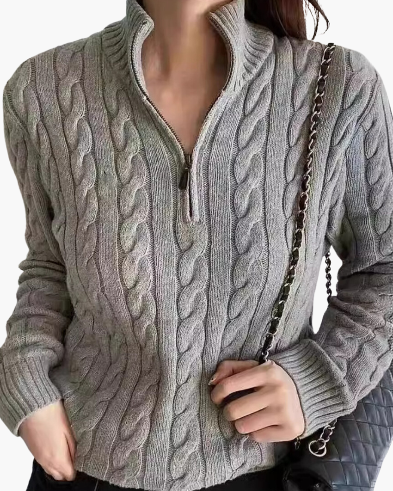 Pull à col zippé féminin élégant