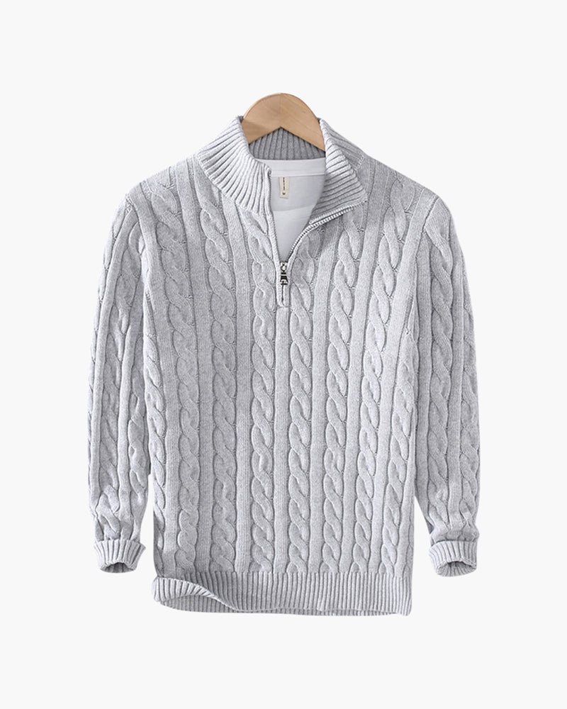 Pull en coton haut de gamme zippé