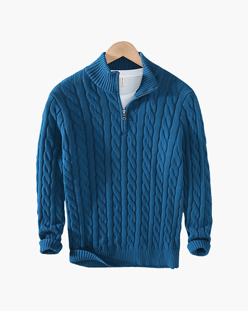 Pull en coton haut de gamme zippé
