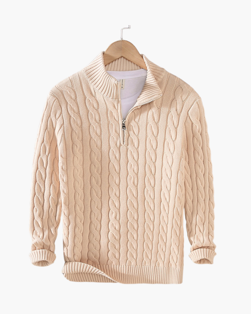 Pull en coton haut de gamme zippé