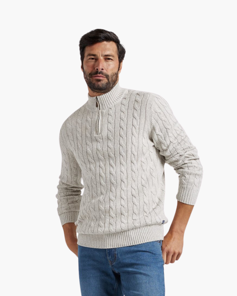 Pull en coton haut de gamme zippé