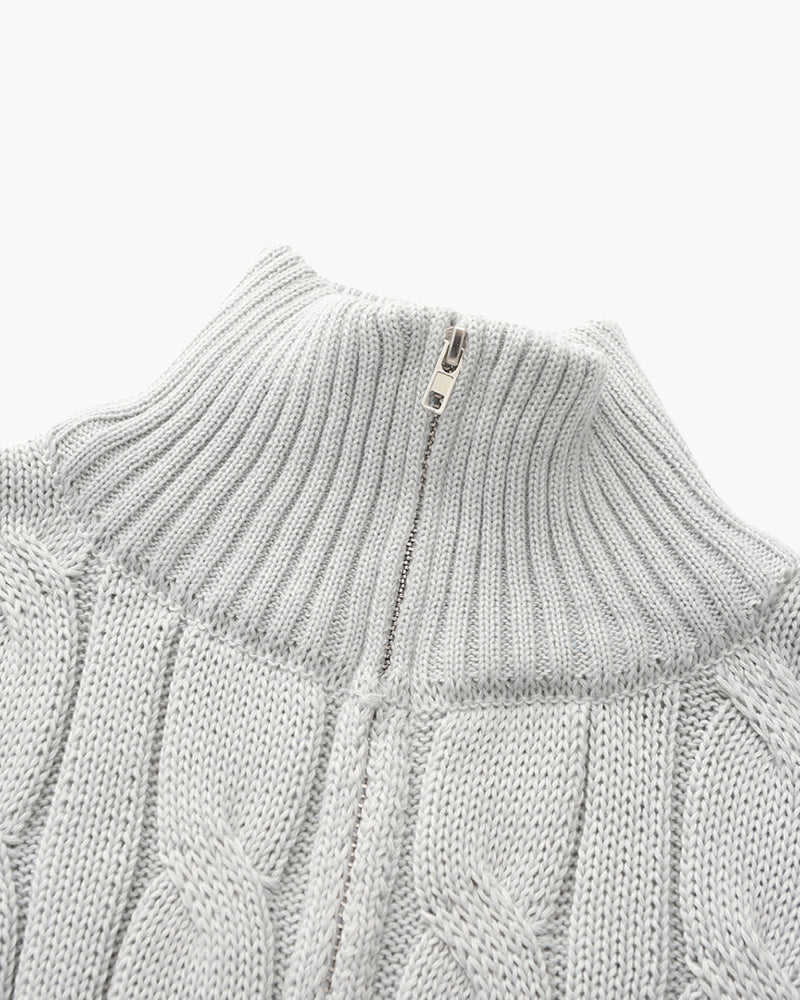 Pull en coton haut de gamme zippé