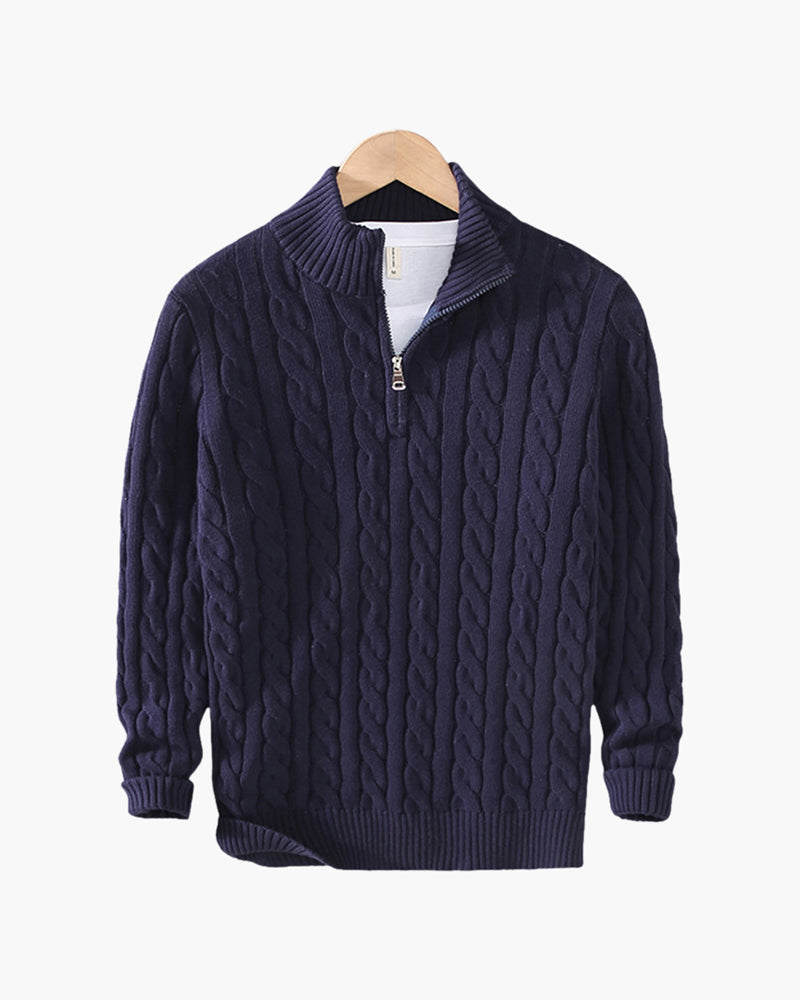 Pull en coton haut de gamme zippé