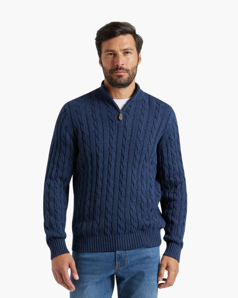 Pull en coton haut de gamme zippé