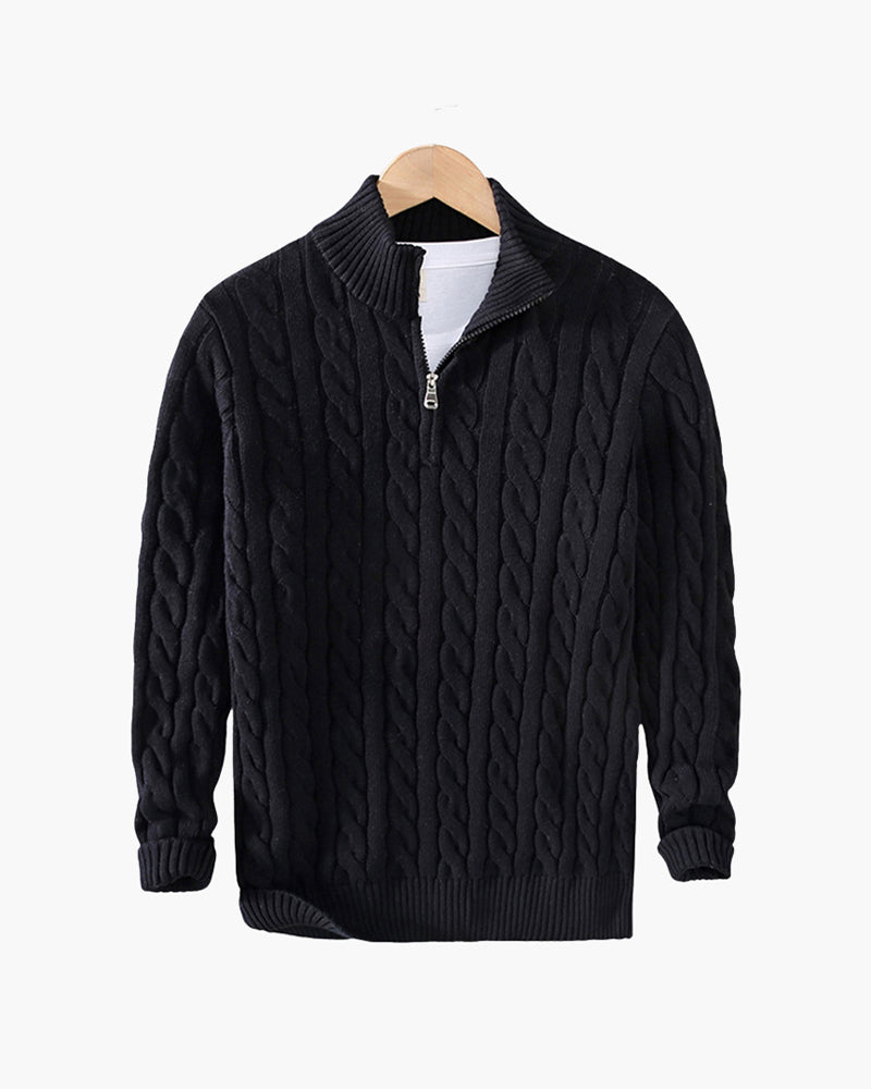 Pull en coton haut de gamme zippé